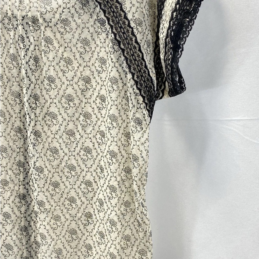 Free People Lace Blouse - Black and Cream - Picture 4 of 6